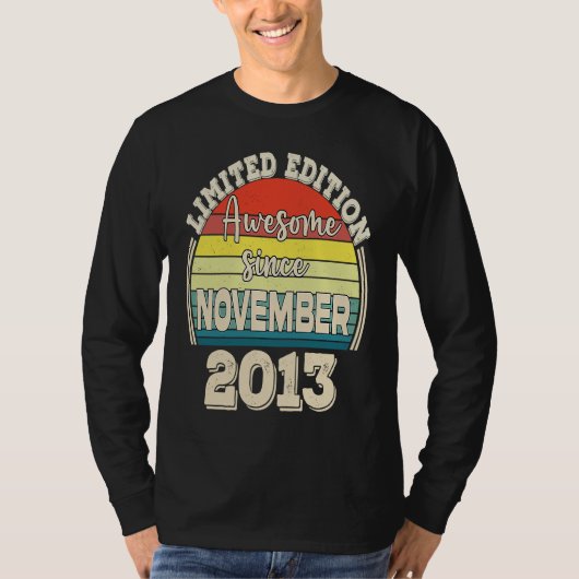 Awesome Since November 2013 Born in November Dad M T-shirt (Voorkant)