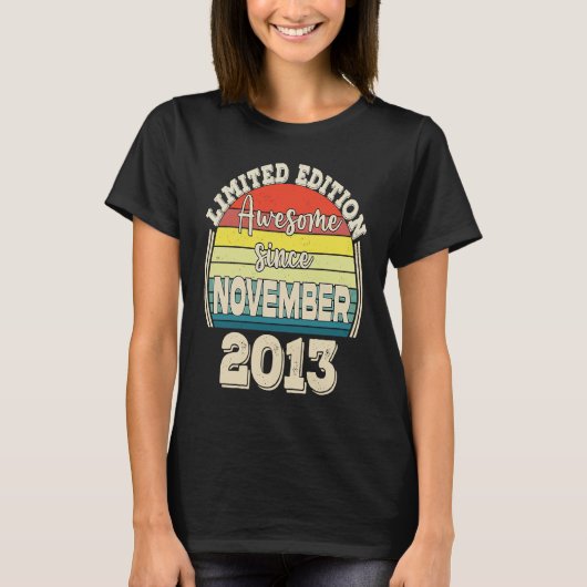 Awesome Since November 2013 Born in November Dad M T-shirt (Voorkant)