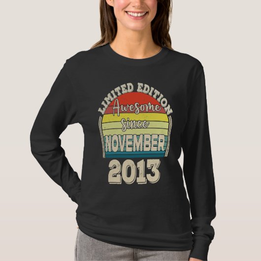 Awesome Since November 2013 Born in November Dad M T-shirt (Voorkant)