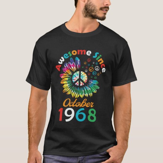 Awesome Since October 1968 is a Funny Quote T-shirt (Voorkant)