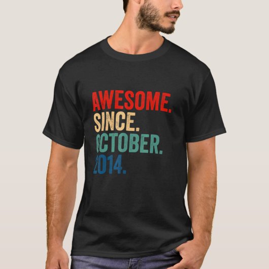 Awesome Since October 2014 8th Birthday 8 Years O T-shirt (Voorkant)