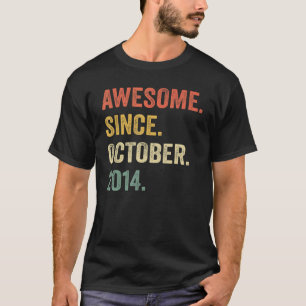 Awesome Since October 2014 8th Birthday 8 Years O T-shirt