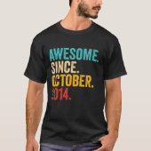 Awesome Since October 2014 8th Birthday 8 Years O T-shirt (Voorkant)