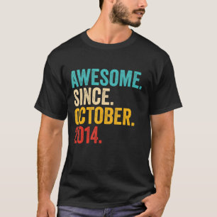 Awesome Since October 2014 8th Birthday 8 Years O T-shirt