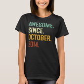 Awesome Since October 2014 8th Birthday 8 Years O T-shirt (Voorkant)