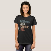 Awesome Since October 2020 2nd Birthday 2 Years O T-shirt (Voorkant volledig)