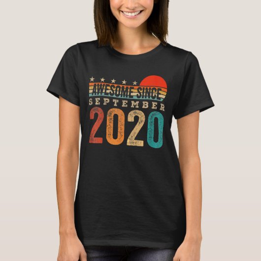 Awesome Since September 2020 2nd Birthday 2 T-shirt (Voorkant)