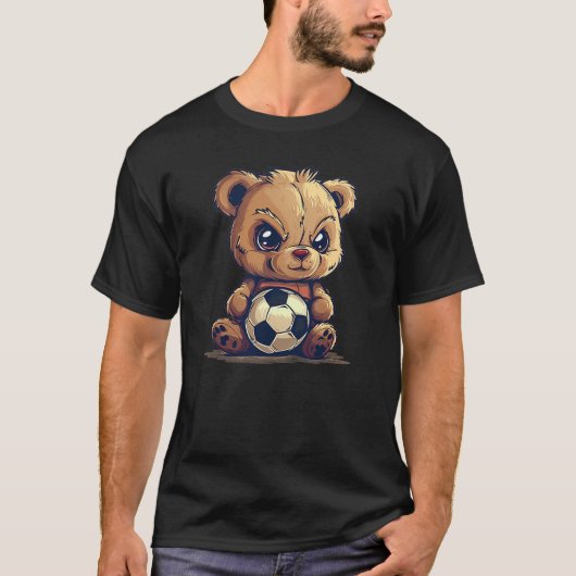 Awesome soccer sport with Teddy bear T-shirt (Voorkant)