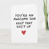 Awesome Son Funny Keep It Up Card Kaart (Voorkant)