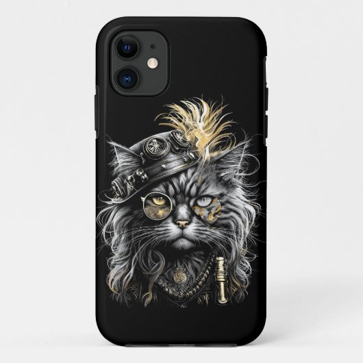 Awesome Steampunk Cat  Case-Mate iPhone Case (Achterkant)