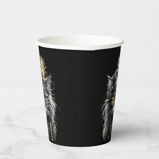 Awesome Steampunk Cat Papieren Bekers (Rechts)