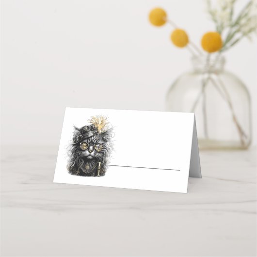 Awesome Steampunk Cat Plaatskaartje (Voorkant)