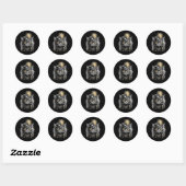 Awesome Steampunk Cat  Ronde Sticker (Vel)