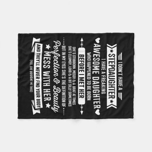 Awesome Stepdaughter For Step Bonus Dad Fathers Da Fleece Deken (Voorkant (Horizontaal))