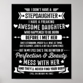 Awesome Stepdaughter For Step Bonus Dad Fathers Da Poster (Voorkant)