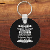 Awesome Stepdaughter For Step Bonus Dad Fathers Da Sleutelhanger (Voorkant)