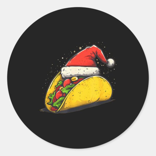 Awesome Taco Outfit For Xmas Tacos Lovers  Ronde Sticker (Voorkant)