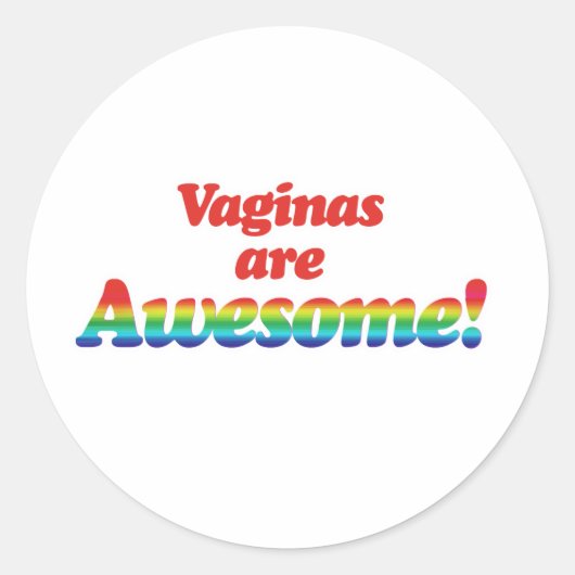 AWESOME V RONDE STICKER (Voorkant)