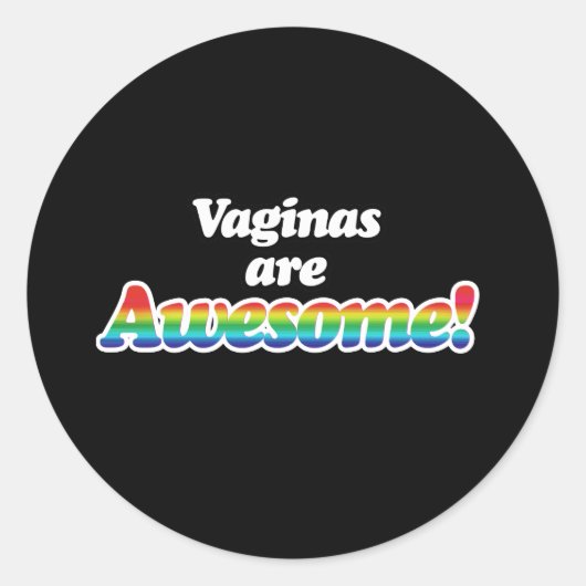 AWESOME V RONDE STICKER (Voorkant)