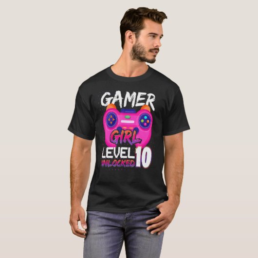Awesome Video Games Controller Level 10 Unlocked G T-shirt (Voorkant volledig)