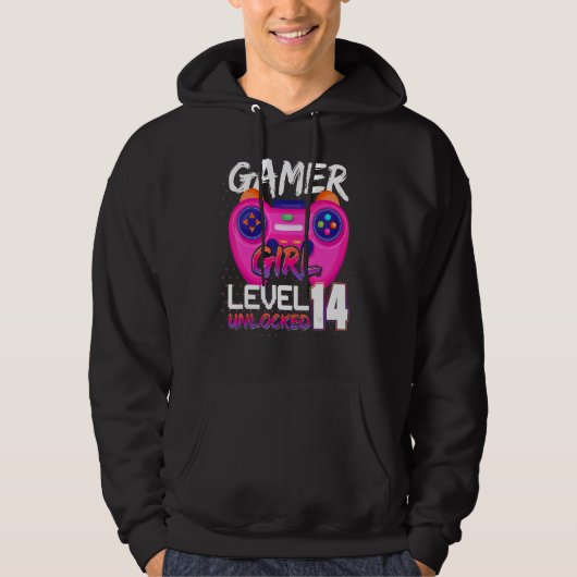 Awesome Video Games Controller Level 14 Unlocked G Hoodie (Voorkant)