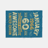 Awesome Vintage January 1966 60th Birthday  Fleece Deken (Voorkant (Horizontaal))