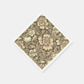 Awesome Vintage Sepia Floral Pattern  Servet (Hoek)
