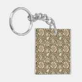 Awesome Vintage Sepia Floral Pattern  Sleutelhanger (Voorkant Links)