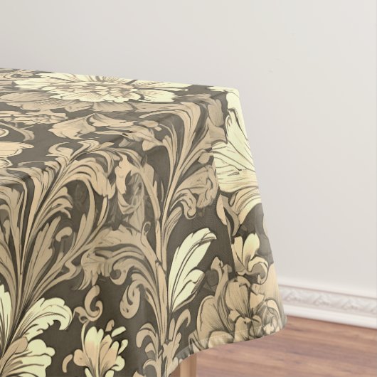 Awesome Vintage Sepia Floral Pattern  Tafelkleed (Voorbeeld)