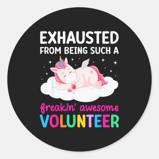 Awesome Volunteer Volunteering Voluntary Worker Ronde Sticker (Voorkant)
