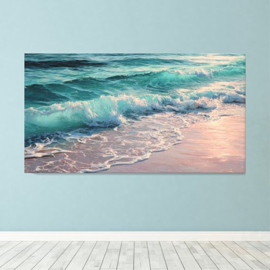 Awesome waves  canvas afdruk (Insitu (Houten vloer))