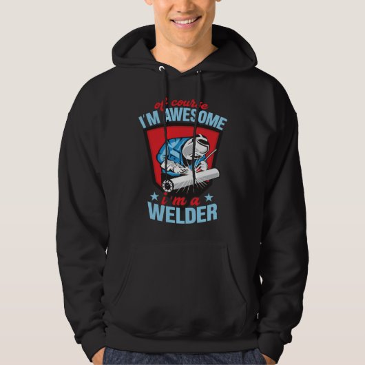 Awesome Welder Grandpa Welding Apparel Hoodie (Voorkant)