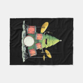 Awesome Xmas Tree With Drums For Rocking Christmas Fleece Deken (Voorkant (Horizontaal))