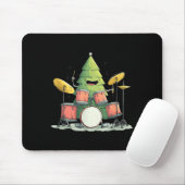 Awesome Xmas Tree With Drums For Rocking Christmas Muismat (Met muis)