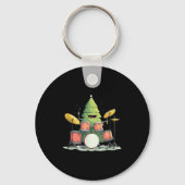 Awesome Xmas Tree With Drums For Rocking Christmas Sleutelhanger (Voorkant)