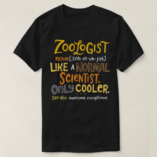 Awesome Zoologist Definition Funny Zoology Science T-shirt (Design voorkant)