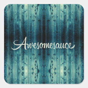 Awesomesaucé houten panel vierkante sticker