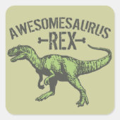 Awesomesaurus Rex Vierkante Sticker (Voorkant)