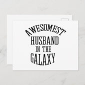 Awesomest Husband in de melkweg Aankondigingskaart (Voorkant / Achterkant)