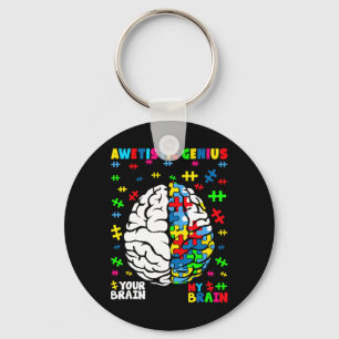 Awetistische Genie Autisme Hersenen Puzzel Bewustz Sleutelhanger