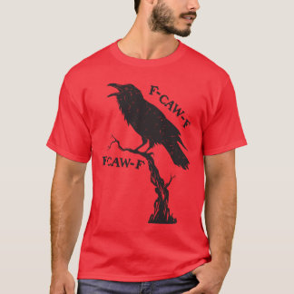 awF Black Crow Pun Funny Bird Cawing Grunge Long S T-shirt