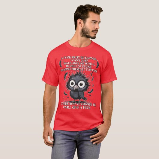 awF Black Crow Pun Funny Bird Cawing Grunge Mannen T-shirt (Voorkant volledig)