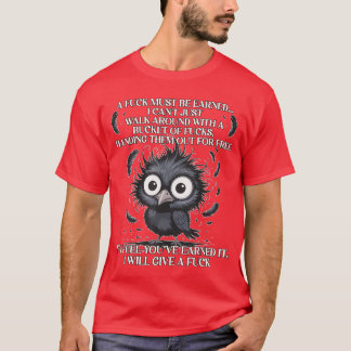 awF Black Crow Pun Funny Bird Cawing Grunge Mannen T-shirt