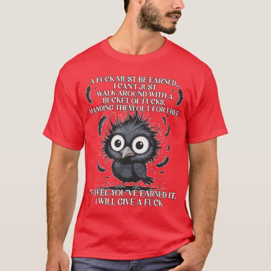 awF Black Crow Pun Funny Bird Cawing Grunge Mannen T-shirt (Voorkant)