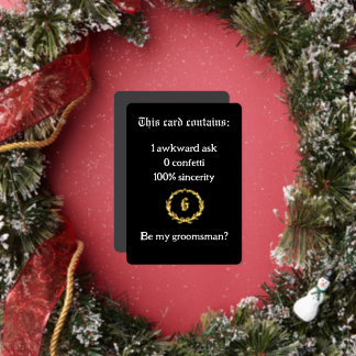 "Awkward Ask, Royal Style" Groomsman Proposal Kaar Folie Uitnodiging