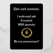 "Awkward Ask, Royal Style" Groomsman Proposal Kaar Folie Uitnodiging (Voorkant)