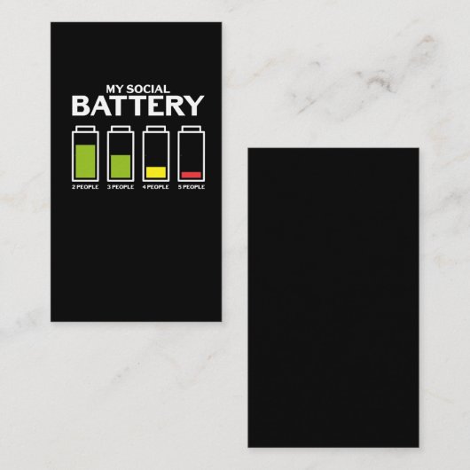 Awkward Introvert People Social Battery Shy Person Visitekaartje (Voorkant / Achterkant)