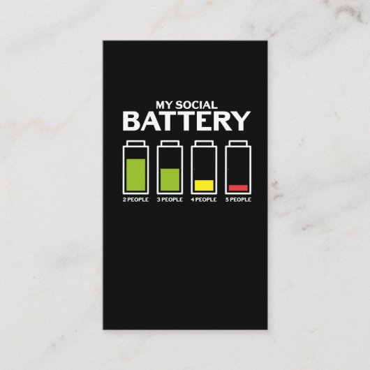 Awkward Introvert People Social Battery Shy Person Visitekaartje (Voorkant)