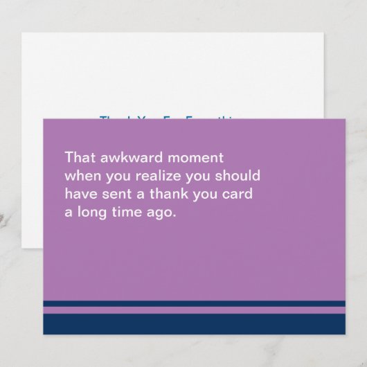 Awkward Moment Card Hartelijk dank Bedankkaart (Voorkant / Achterkant)