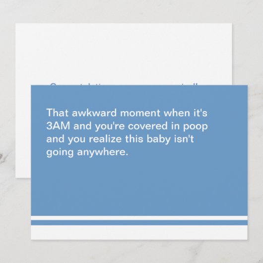 Awkward Moment New Baby Card Kaart (Voorkant / Achterkant)